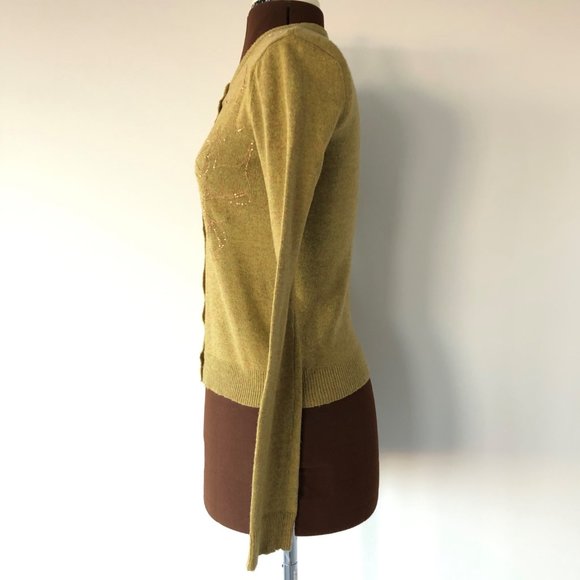 Angora Blend Cardigan with Metallic Embroidery - Picture 3 of 8